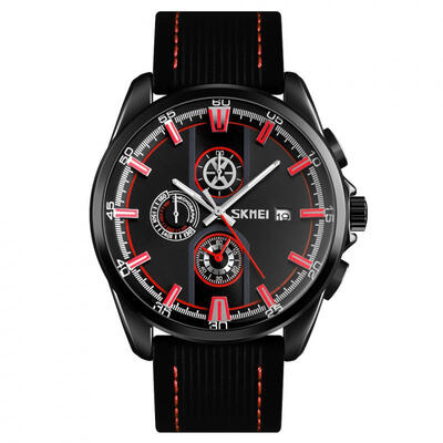 

SKMEI 9181 Quartz Wristwatch Water Resistant Sports Watch With Leather Strap For Men