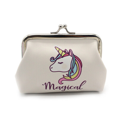 

Women Unicorn Cartoon Simple Hasp Magical Wallet Mini Snacks Coin Purse Change Purse Money Bag