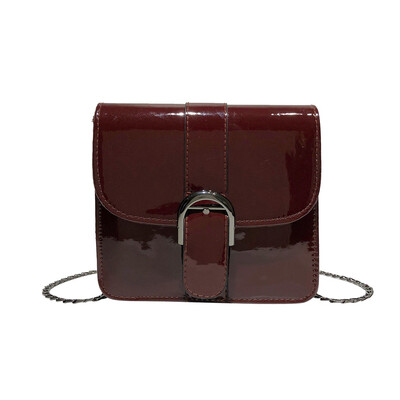 

Tailored Women Girl Fashion Patent Leather Chains Hasp Crossbody Shoulder Bag