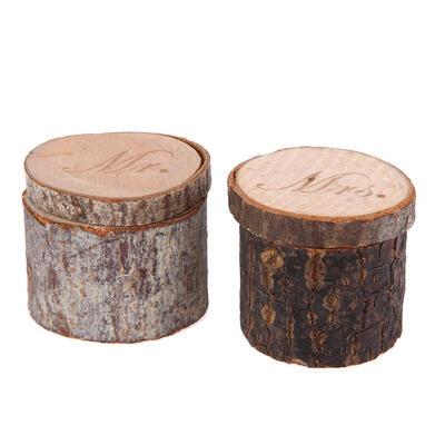 

2pcs Mr&Mrs Wood Ring Box for Wedding Valentines Anniversary