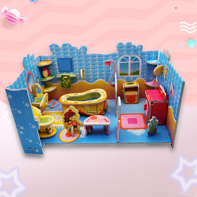 

Gotoamei 3D DIY Puzzle Castle Model Cartoon House Assembling Paper Toy Kid Early Learning
