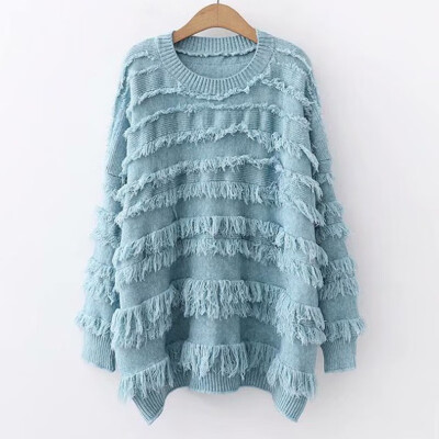 

Loose Solid Color Knit Pullover Casual Sweater