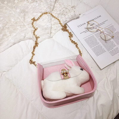 

Tailored Fashion Women Rainbow Rabbit Waterproof Leather Shoulder Bag Chain Crossbody Bag