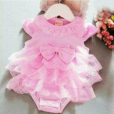 

US Newborn Baby Girl Infant Lace Skirt Romper Jumpsuit Bodysuit Outfits Clothes