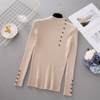 

Fall Turtleneck Sweater Women Spring Autumn Solid Knitted Pullover Slim Soft Jumper Sweater Pull Femme