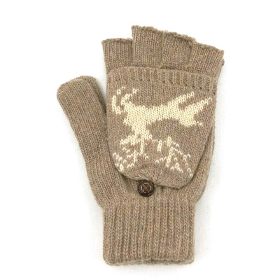 

Winter Braided Knitted Half Finger Flip Fingerless Convertible Mittens Gloves