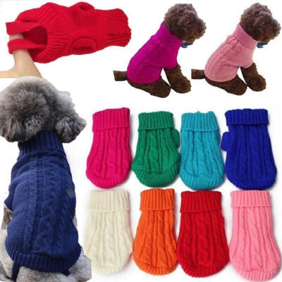 

Pet Dog Cat Knitted Jumper Winter Warm Sweater Puppy Coat Jacket Clothes Costume NEW