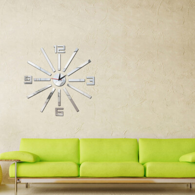 

〖Follure〗Fashion DIY Large Number Mirror Wall Sticker Big Watch Home Decor Art Clock