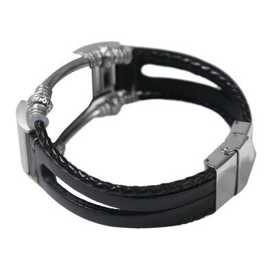

〖Follure〗Replacement Leather Wristband Band Strap Bracelet For Fitbit Charge 2 BK
