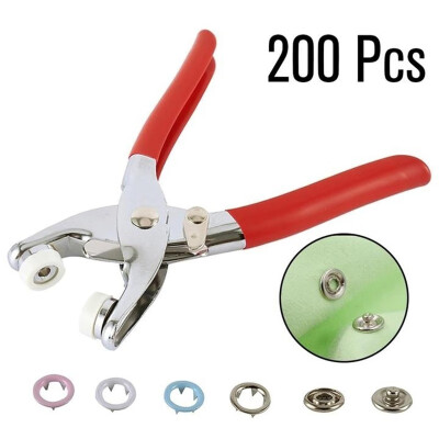 

200Pcsset Handmade Sewing Pliers Stainless Steel Studs Snap Fasteners Clip Pliers DIY Tool Kit