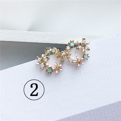 

2019 latest design brand color flower earrings generous minimalist temperament fashion summer gift Korean earrings for women