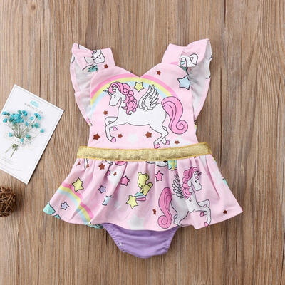 

Unicorn Newborn Baby Girls Romper Jumpsuit Dress Clothes Outfits Summer Sunsuit