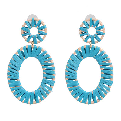 

Niche Colorful Big Statement Earrings Women Bohemian Handmade Woven Drop Dangle Earrings Girls Wedding Party Jewelry INS