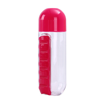 

600 ml My Water Bottle Sport Combination Daily Pill Box Organizer Drinking Sealed Leakproof Plastic Bottle