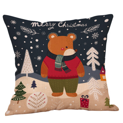 

Siaonvr Cotton Linen Christmas Snowman Tree Zipper Closure Pillow Case Throw Cushion
