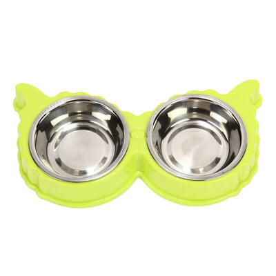 

Stainless Steel Cartoon Pet Double Bowl Dog Cat Feeder Pets Supplies