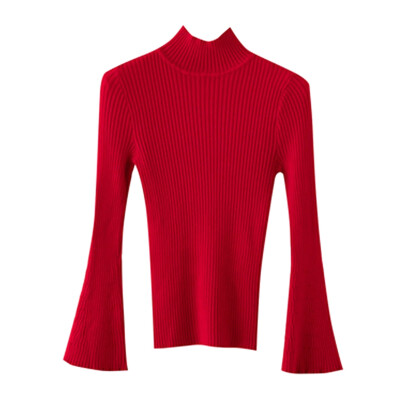 

Sweater bottoming half-high collar Autumn Winter Korean sweater women Long-sleeve Solid Turtleneck Knitted Sweater Pullover Slim