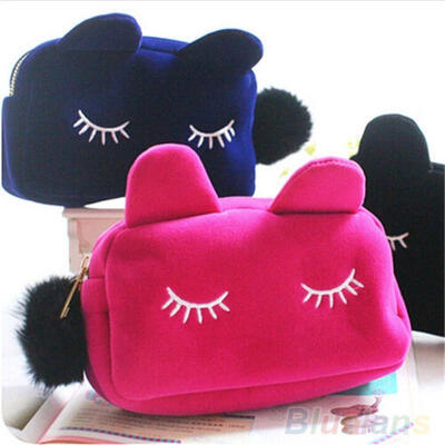 

Cosmetic Makeup Bag Wallet Purse Storage Bags Pencil Pouch Clutch Kawaii Cat