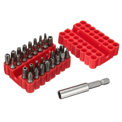 

33pcs Tamper Proof CRV6150 Torx Hex Star Bit Set with Magnetic Holder for Any Drills Screwdriver Nutdrivers Bits Hand Tools with