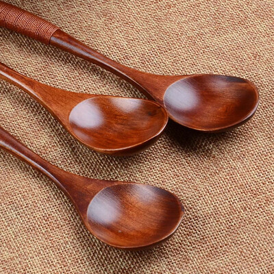 

Siaonvr Lot Wooden Spoon Bamboo Kitchen Cooking Utensil Tool Soup Teaspoon Catering