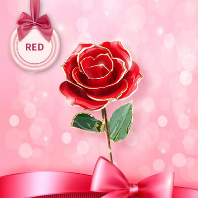 

Gobestart 1PCS 24K Gold Dipped Real Rose Plated Flower Golden Birthday Wedding Decor