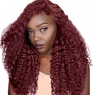 

Gobestart Women Black Brazilian Short Wavy Curly Parting High Temperature Fiber Wig Hair