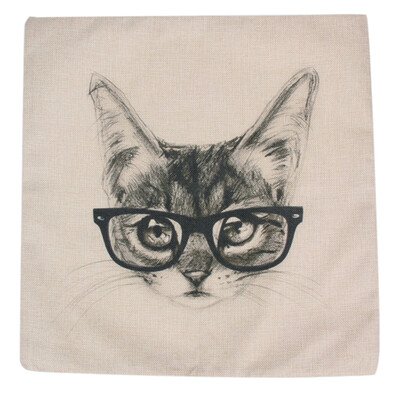 

17" X 17" Pillow Cushion Cover Linen Animal Printed Pillowcases