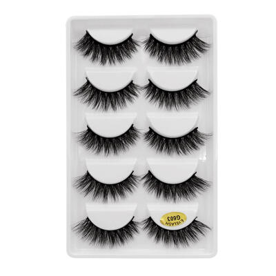 

5 Pairs Chemical Fiber Thick Fake Eyelashes Handmade Nature False Lashes