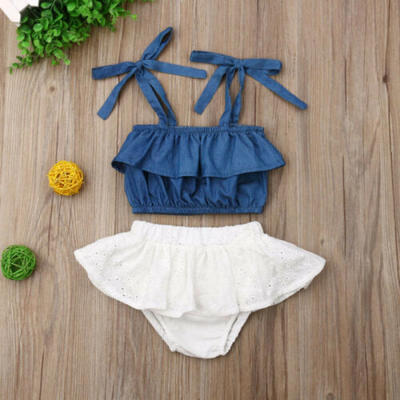 

Toddler Kids Baby Girl Summer Outfit Clothes T-shirt TopsShort Pants 2PCS Set