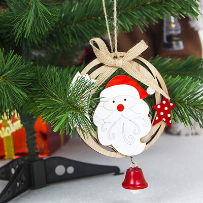 

〖Follure〗Cute Santa Clause Bow Bell Christmas Tree Ornament Decoration Wooden Snowman Elk