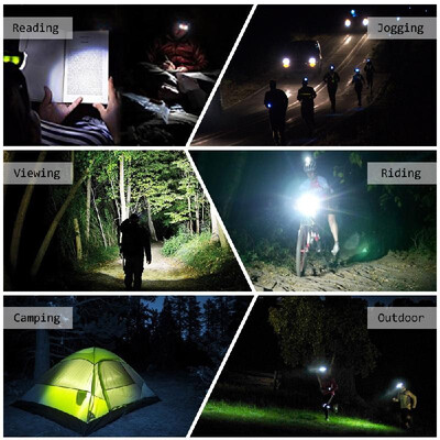 

TOMSHOO Super Bright LED Headlamp High Power Flashlight Water Resistance USB Cable Rechargeable Headlight Lamp for Biking Camping