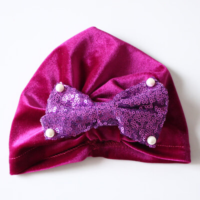 

Infant Toddler Solid Cap Pearl Edge Bow-Knot Hat For Kids Girls Newborn Hat