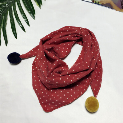 

GirlsBoys Kids Cotton Triangle Dot Scarf Soft Towel Saliva Towel Warm Decorative Scarf For WinterAutum