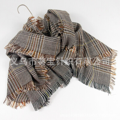 

Yang Mi star with the scarf female winter imitation cashmere plaid cloak cape cloak autumn&winter warm wild manufacturers