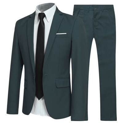 

Cloudstyle Mens business one button suit top pants 11639