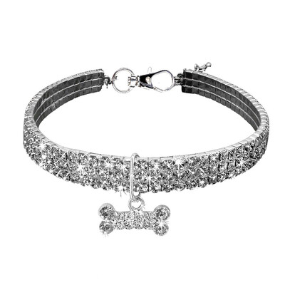 

Gobestart Cute Mini Pet Dog Bling Rhinestone Chocker Collars Fancy Dog Necklace