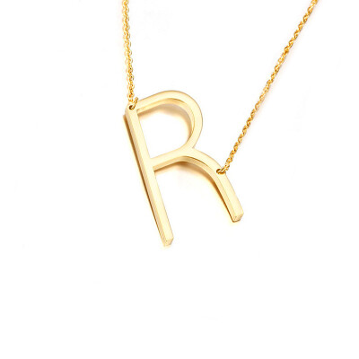 

New fashion Gold Stainless Steel 26 Alphabet Letter Pendant initial Necklace for Women Fashion Jewelry Choker Girl Collier