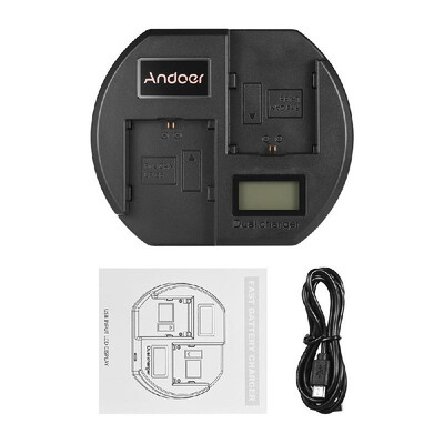

Andoer Fast Charger Dual-channel Camera Battery Charger Digital LCD Display USB Input for Canon LP-E6 Battery for Canon EOS 60D 70