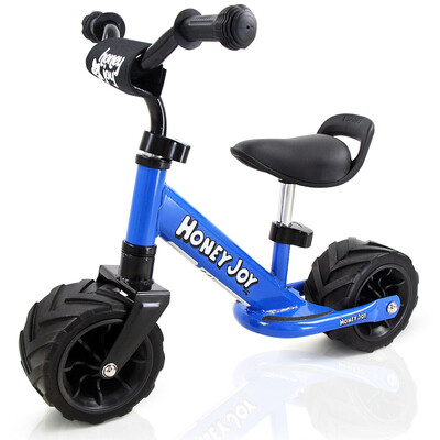 

65 Kids Balance Bike No Pedal Adjustable Height Wide PU Tire Cycling Training-Blue