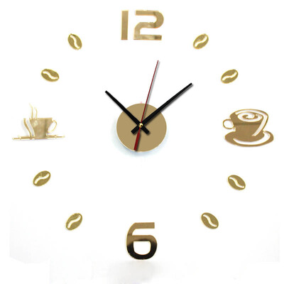 

Siaonvr Acrylic DIY Self Adhesive Interior Wall Creative Decoration Mute Clock GD