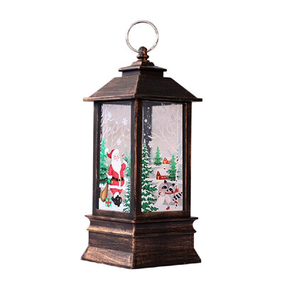 

Christmas Flame Light Led Light ElkSnowSanta Claus Pattern Home Decoration Hanging Lamp