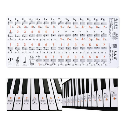 

Transparent 37 49 61 Electronic Keyboard 88 Key Piano Stave Note Sticker Notation Version & Sheet Music for White Keys