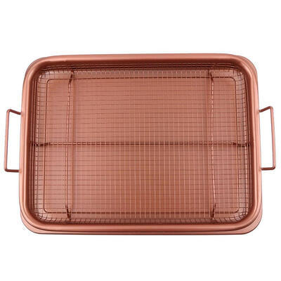 

13 inch Aluminum Air Fryer Crisper Tray Non Stick Mesh Grill Crisper