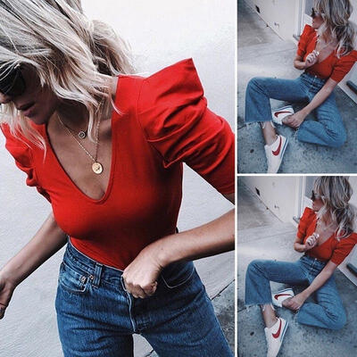 

Fashion Women Short Sleeve Sexy Blouse Casual Shirt Summer Cotton Tops T-Shirt