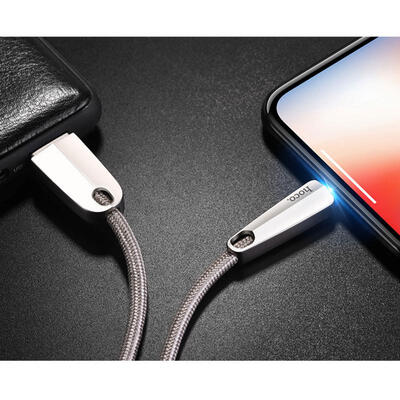 

HOCO U35 Auto Disconnect Lightning Cable LED Light Fast Charging Data Sync Cable Wire For IPHONE-1m