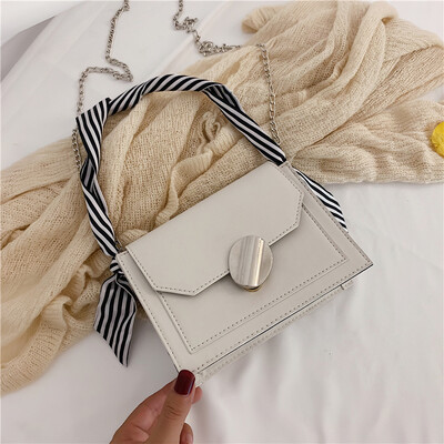 

2019 new casual temperament bow portable small square bag female Sen fashion cross color chain shoulder Messenger bag