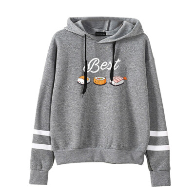 

Women Casual Best Friends Sushi Print Hoodie Long Sleeve
