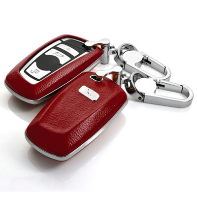 

Top Layer Leather Car Key Case Women Keychain For BMW 1234567 SeriesX3X4 Car Key Cover Shell Car Keychain
