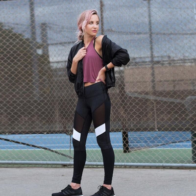 

Europe&the United States cross-network mesh yoga pants wish explosion models leggings sports tights four-needle six-line fitne