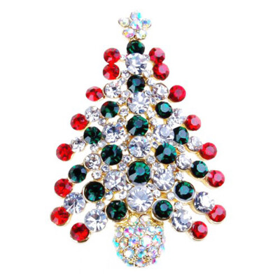 

Attractive fashion Christmas Tree Brooch Metal Jewelry For Girls